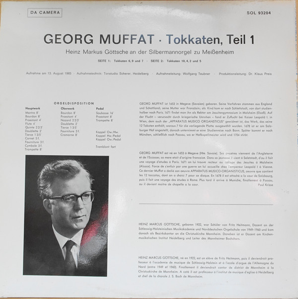 ladda ner album Georg Muffat, Heinz Markus Göttsche - Tokkaten Teil 1