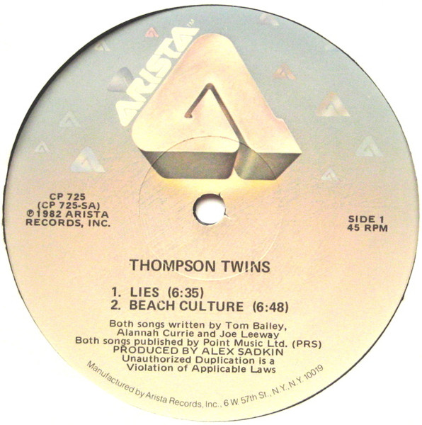 Thompson Twins – Lies (1982, EMW, Vinyl) - Discogs