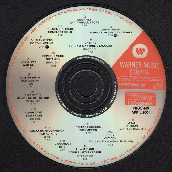 Warner Music Canada April 2001 - Vol. 449 (2001, CD) - Discogs