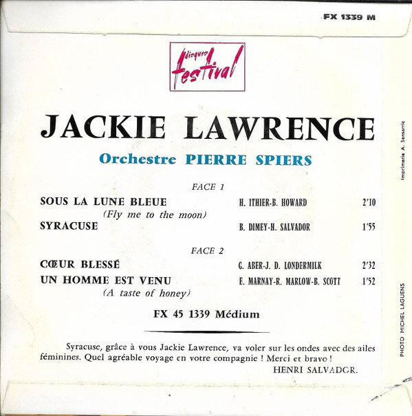 lataa albumi Jackie Lawrence - Sous la Lune Bleue