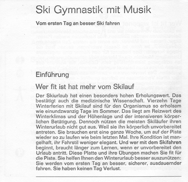 baixar álbum Georg Glas Mit Seinem Ensemble Sprecher Harry Valérien - Trimm Dich Mit Musik Ski Gymnastik