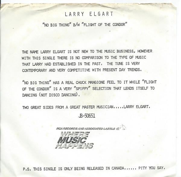 Album herunterladen Larry Elgart - No Big Thing