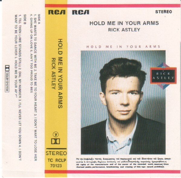 Rick Astley – Hold Me In Your Arms (1988, Cassette) - Discogs