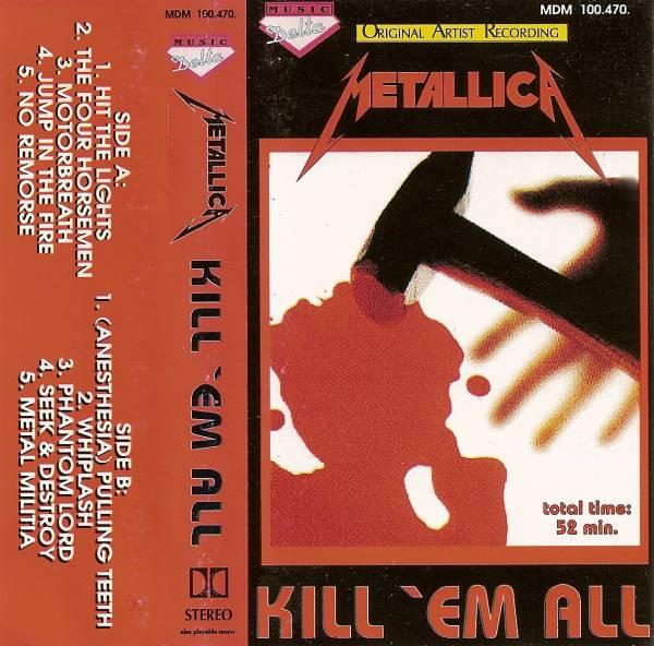 Kill 'Em All by Metallica (Cassette, May-1989, Vertigo (Germany)) for sale  online