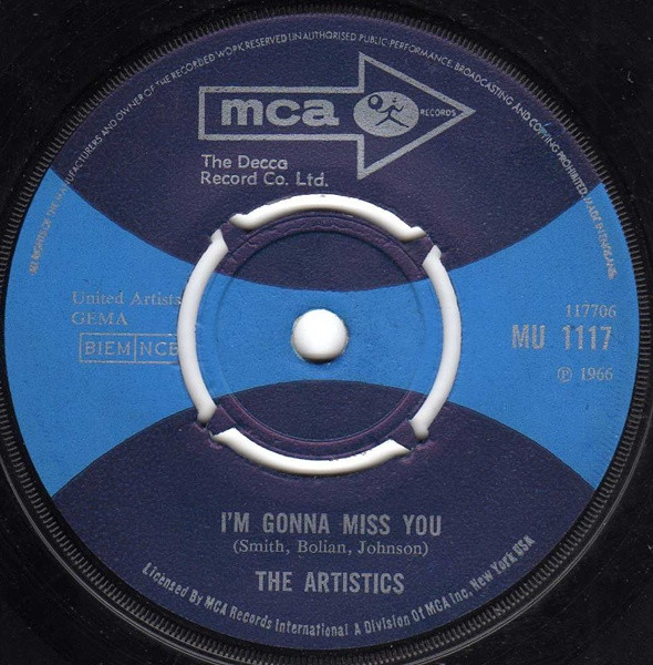 The Artistics – I'm Gonna Miss You / Hope We Have (1970, Vinyl 