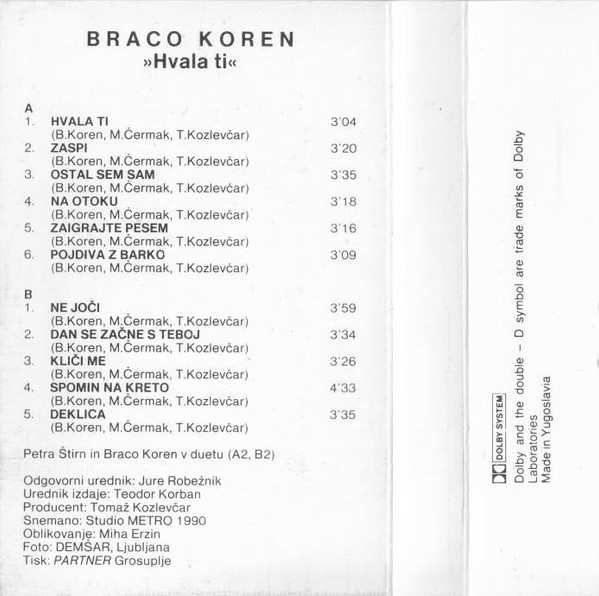 last ned album Braco Koren - Hvala Ti