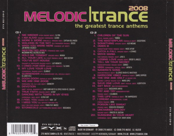 baixar álbum Various - Melodic Trance 2008 The Greatest Trance Anthems