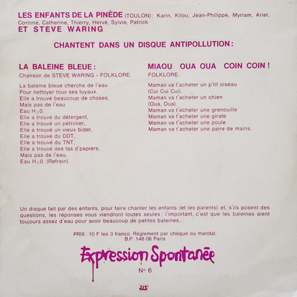 lataa albumi Les Enfants De La Pinède Et Steve Waring - La Baleine Bleue