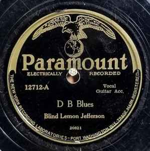 Blind Lemon Jefferson - D B Blues / Maltese Cat Blues album cover