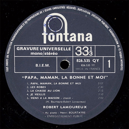 baixar álbum Robert Lamoureux - Papa Maman La Bonne Et Moi