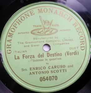 Enrico Caruso And Antonio Scotti La Forza Del Destino Shellac