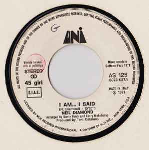 Neil Diamond - I Am... I Said / 71 album cover