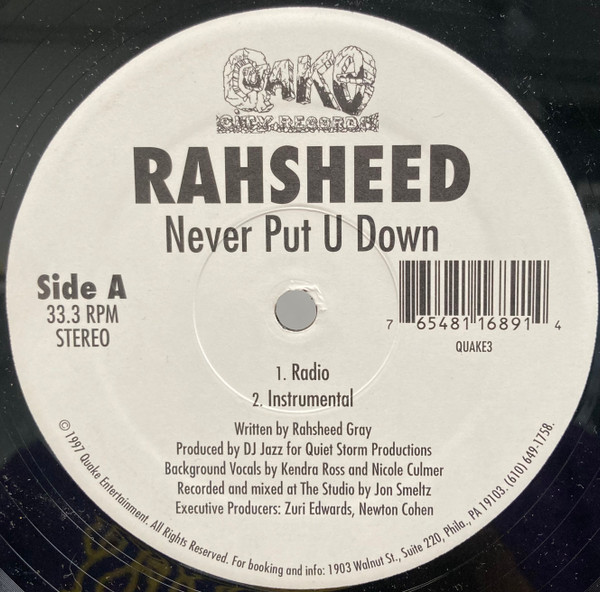 Rahsheed - Never Put U Down | Releases | Discogs