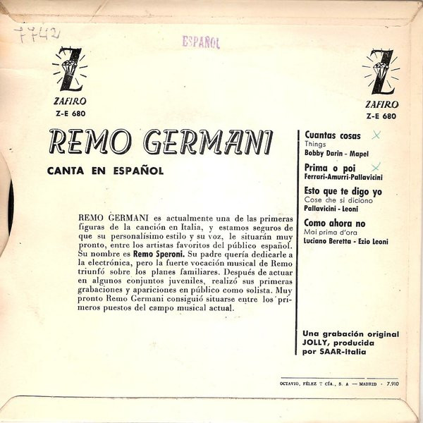 télécharger l'album Remo Germani - Canta En Español