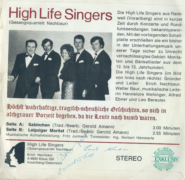 Album herunterladen High Life Singers - Bänkellieder Und Moritaten