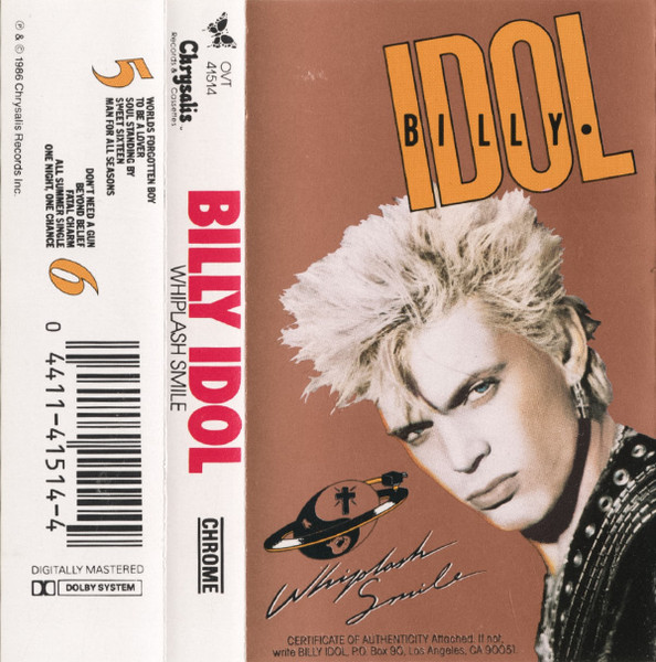 Billy Idol Whiplash Smile 1986 Dolby System Chrome Cassette Discogs 6878