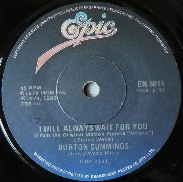 Burton Cummings I Will Always Wait For You 1980 Vinyl Discogs