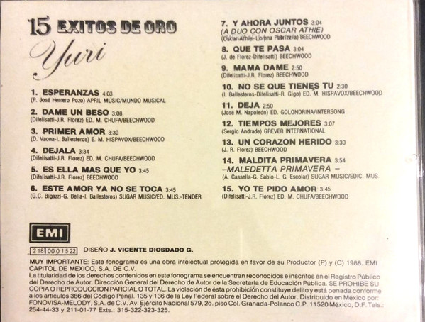 last ned album Yuri - 15 Exitos de Oro