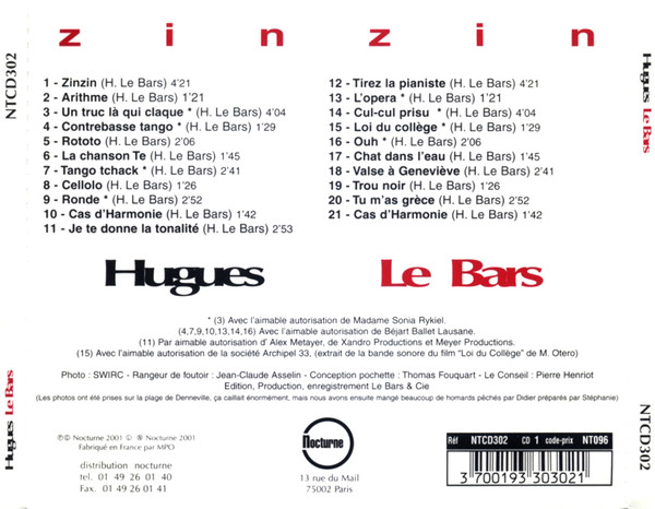 descargar álbum Hugues Le Bars - Zinzin