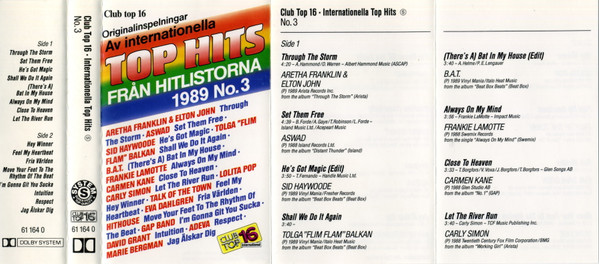 Album herunterladen Various - Club Top 16 Top Hits Från Hitslistorna 1989 No 3