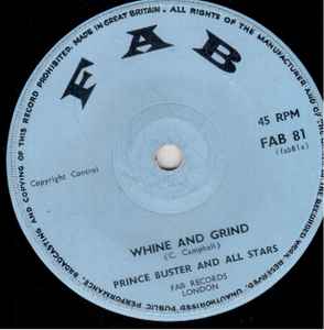 Prince Buster - Whine And Grind album cover