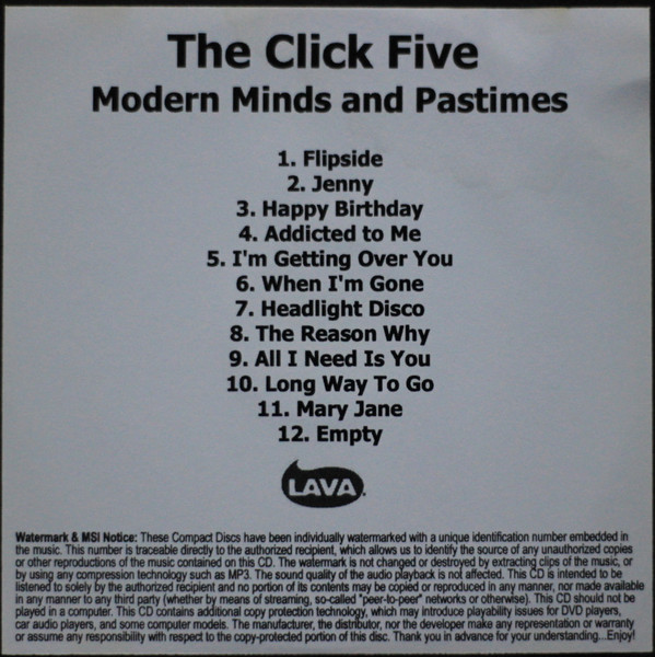 The Click Five - Modern Minds And Pastimes | Releases | Discogs