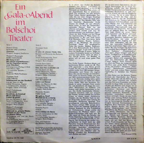 ladda ner album Bolshoi Theatre Orchestra - Ein Abend im Bolschoi Theater