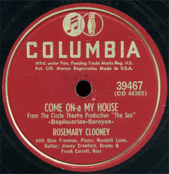 Rosemary Clooney – Come On-a My House / Rose Of The Mountain