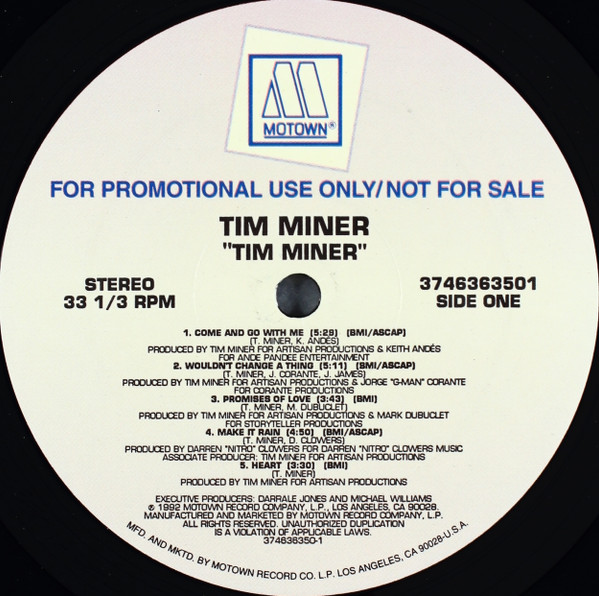 Tim Miner – Tim Miner (1992, Vinyl) - Discogs