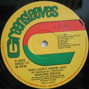 They Don't Know Jah / Sticky Stay - Wailing Souls