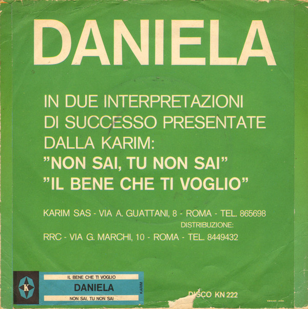 descargar álbum Daniela - Il Bene Che Ti Voglio Non Sai Tu Non Sai