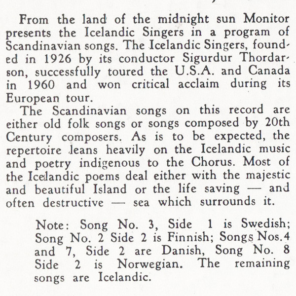 Album herunterladen The Icelandic Singers Conducted By Sigurdur Thordarsen - Songs From Scandinavia