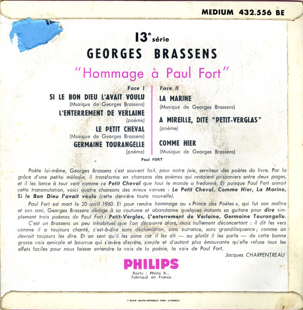 baixar álbum Georges Brassens - Hommage À Paul Fort