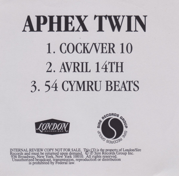 Aphex Twin – Cock/Ver 10 (2001, CDr) - Discogs