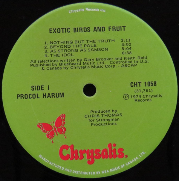 Procol Harum - Exotic Birds And Fruit | Chrysalis (CHT 1058) - 3