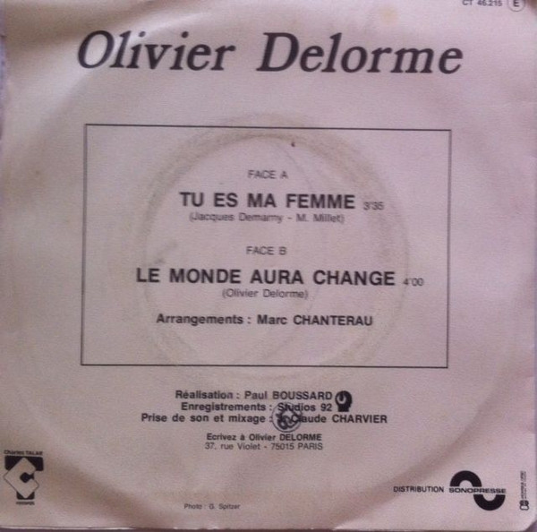 ladda ner album Olivier Delorme - Tu es ma femme