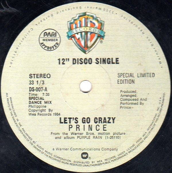 Prince – Let's Go Crazy (Vinyl) - Discogs