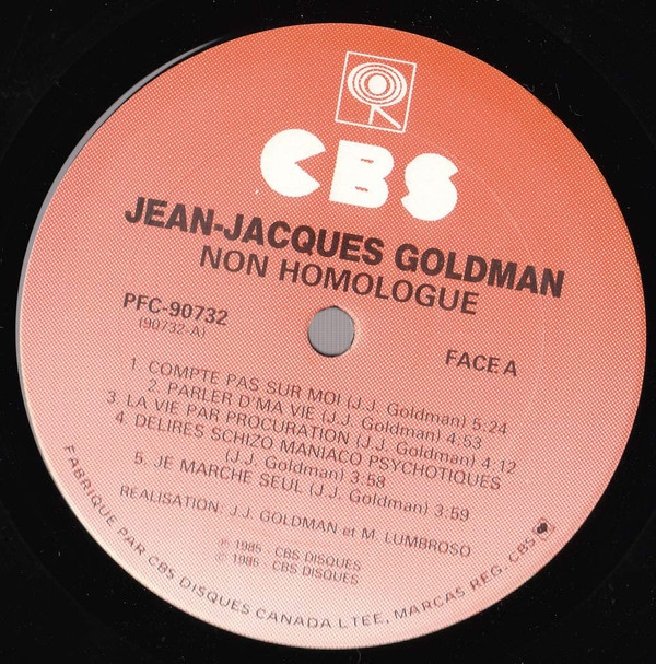 Jean-Jacques Goldman - Non Homologué | CBS (PFC 90732) - 4