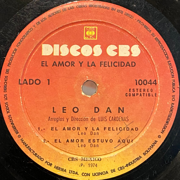 Leo Dan El Amor Y La Felicidad 1974 Vinyl Discogs