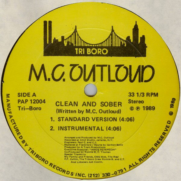 M.C. OUTLOUD ♪CLEAN AND SOBER US オリジナル-