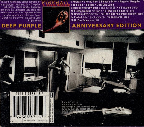 Deep Purple – Fireball (1996, 25th Anniversary Edition, CD) - Discogs