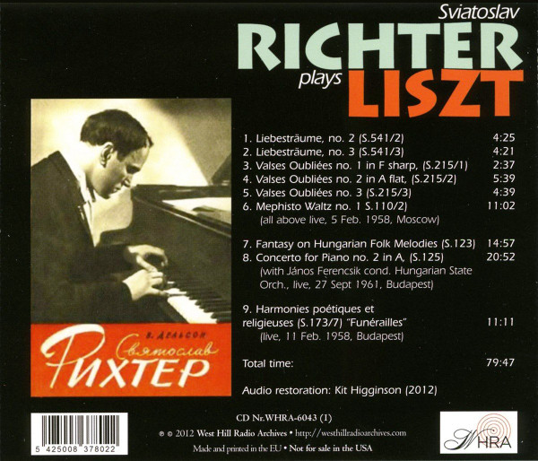 ladda ner album Sviatoslav Richter - Richter Plays Liszt