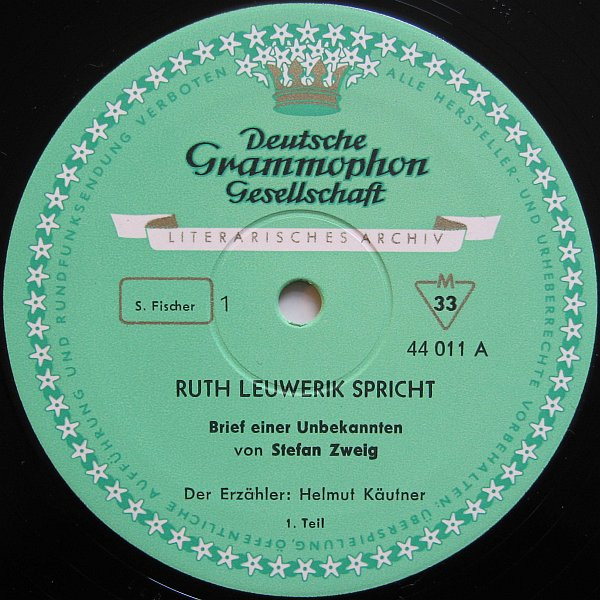 last ned album Ruth Leuwerik - Spricht Stefan Zweig Brief Einer Unbekannten