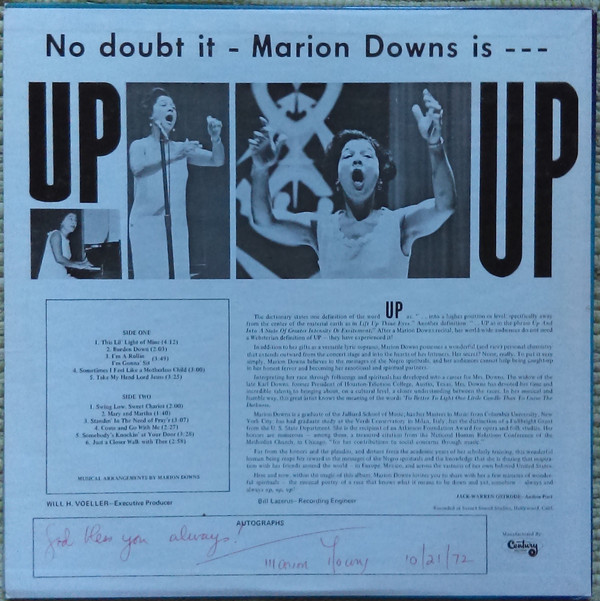 last ned album Marion Downs - Up With Downs