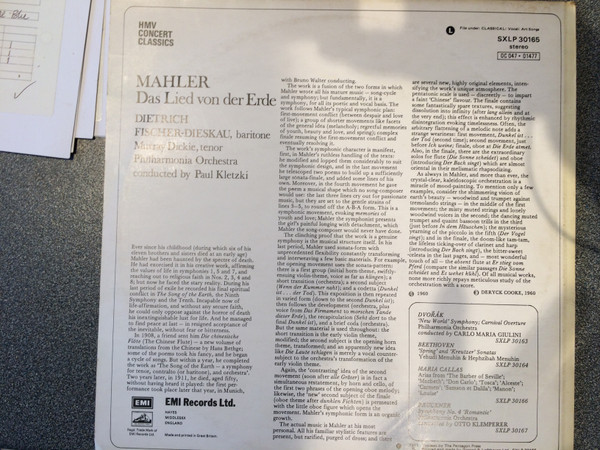 lataa albumi Gustav Mahler, Dietrich FischerDieskau, Murray Dickie, Philharmonia Orchestra, Paul Kletzki - Das Lied Von Der Erde