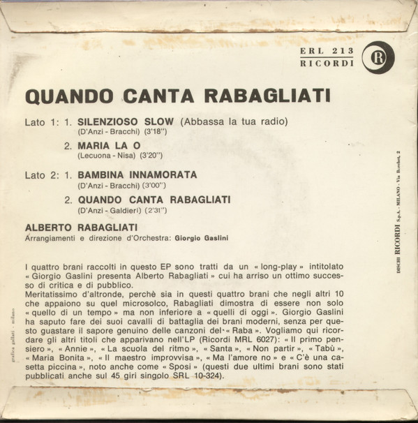 baixar álbum Alberto Rabagliati - Quando Canta Rabagliati