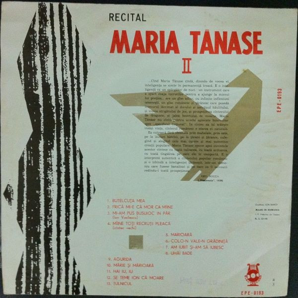Album herunterladen Maria Tănase - Recital Maria Tănase II