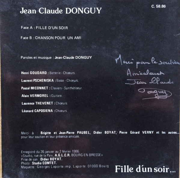 télécharger l'album Jean Claude Donguy - Fille DUn Soir