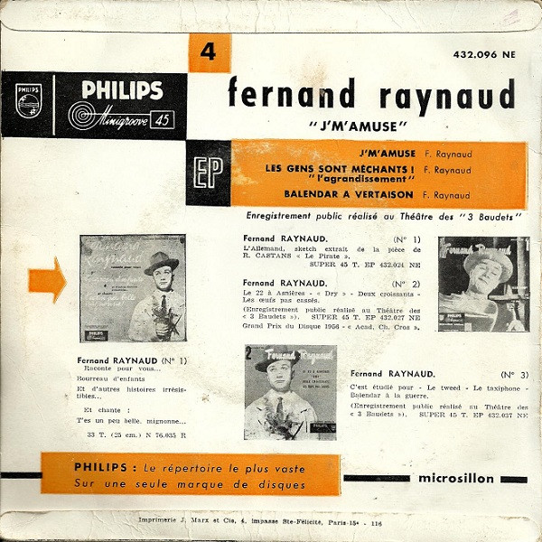 last ned album Fernand Raynaud - 4 JMAmuse