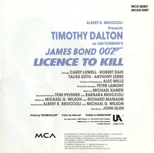 last ned album Michael Kamen - Licence To Kill The James Bond 007 Original Motion Picture Soundtrack Album